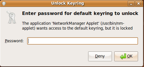 The default keyring prompt