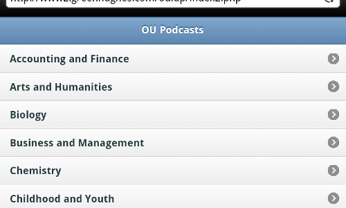 Subject browser screen
