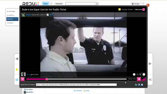 Screenshot of Redux in TV mode