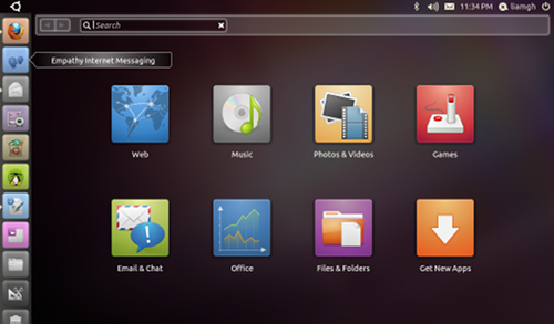 Screenshot of Ubuntu Unity interface